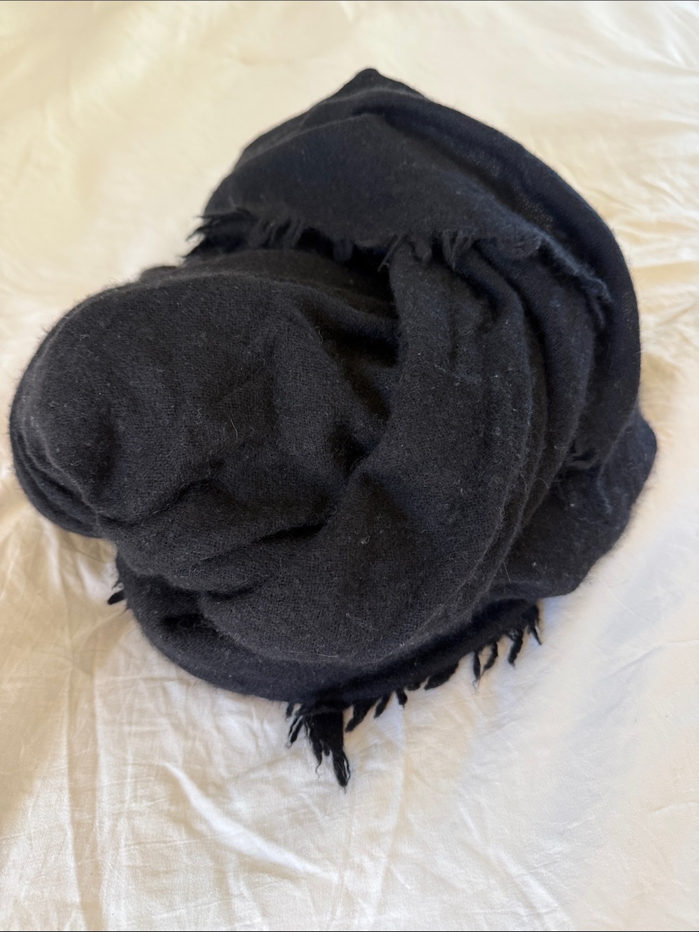 100% Cashmere Black Square Scarf 50x50"